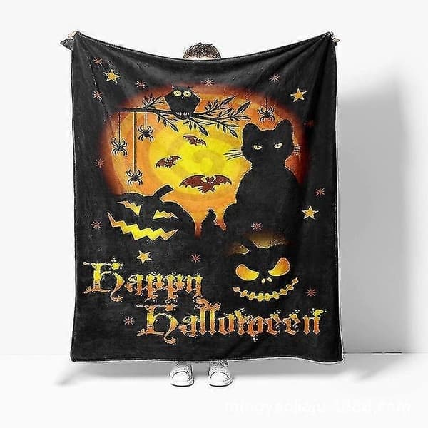 Halloween Jul Julegaver Dekor Flannel Digitaltrykk Teppe Nap Teppe 150*200