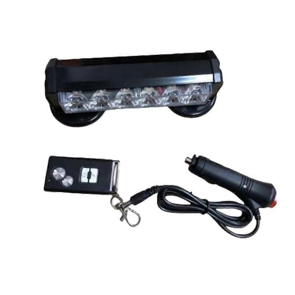 Kraftig magnetisk billys, 6 LED bil nødlys bagasjerom varsellamper White With RC