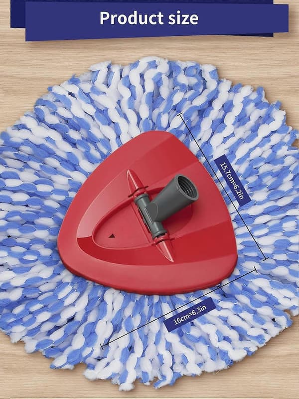 Spin Moppehode Erstatningsbase Roterende Trekant Moppehode Deksel Plastbase Etui Kompatibel med vileda EasyWring Tilbehør, Pakke med 3, 1 stk