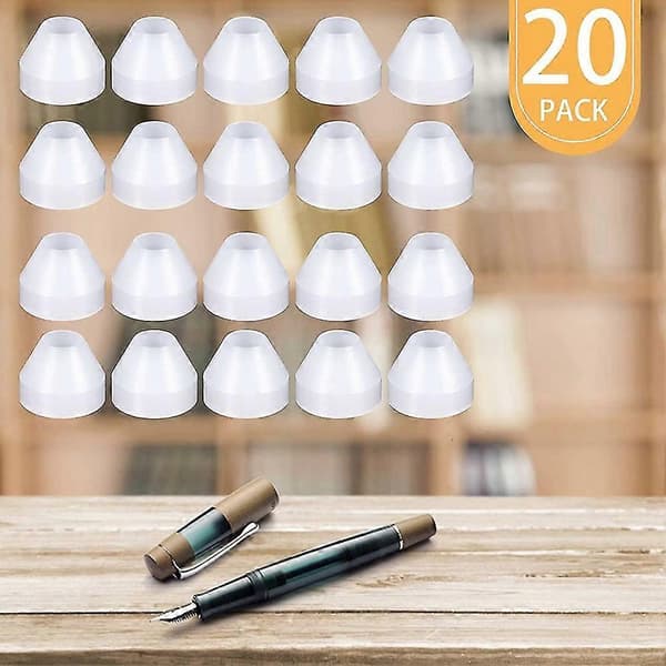 20-pack Pennbussningar, vita Non-stick Pennbussningar För CA Finish Pennsvarvning (11 mm Höjd, 0