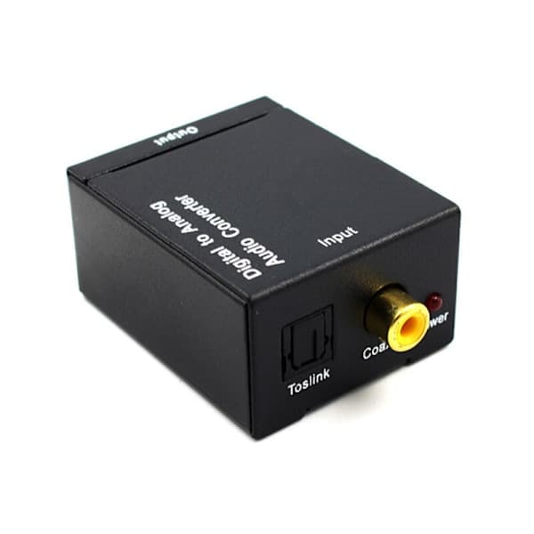 Digital Optisk Koaksial Toslink til RCA L/R 3,5 mm Analog Audio Konverter Adapter