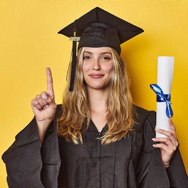 Matt Gradueringshatt for Voksne Unisex Justerbar Bachelorhatt med 2025-Charm Lange Dusker Gradueringsantrekk Bachelorhatt for College Gradueringsbilder Pa Wine Red