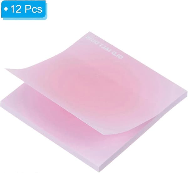 3 x 3 tommer Gradient Farve Sticky Notes, 12 pakker Klæbende Memoblokke 50 ark/blok Stærk, Pink