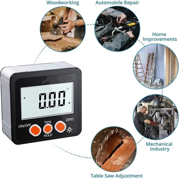 Digital Inclinometer Vinkelmåler 4 * 90° Level Box Vinkelsøger Baggrundsbelysning Skråmåler Magnetisk Base in/FT MM/M