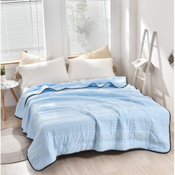 Ultra Kølende Tæppe til Dobbelt- og Enkelt-Senge - Ultra Blødt Vaskbart Tæppe til Voksne og Børn Sky Blue 180*220cm