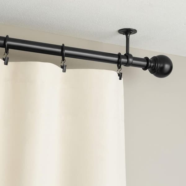 Takbrakett for gardinstang, 2-pakning, 2,5 cm, 1 pakke, Svart