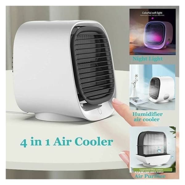 Mini bærbar aircondition, 3-i-1 luftkøler, ventilator, 3-trins aircondition, støjsvag mini aircondition til hjemmet