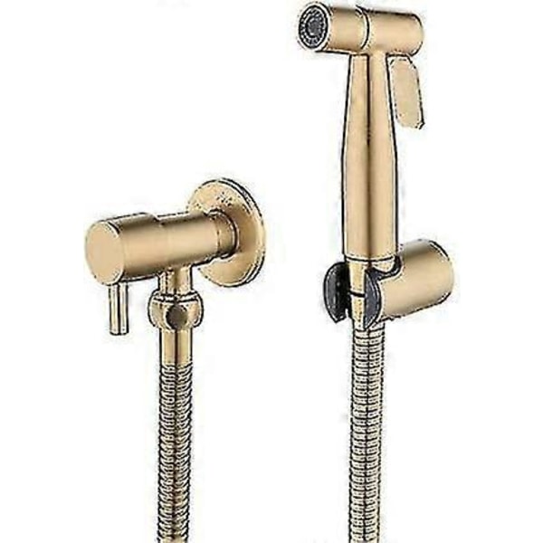 Toilet Bidet Sprayer i rustfrit stål, Bidet Sprayer Kit, Vandhane Sprayer Shattaf Toilet Sprayer (guld) A
