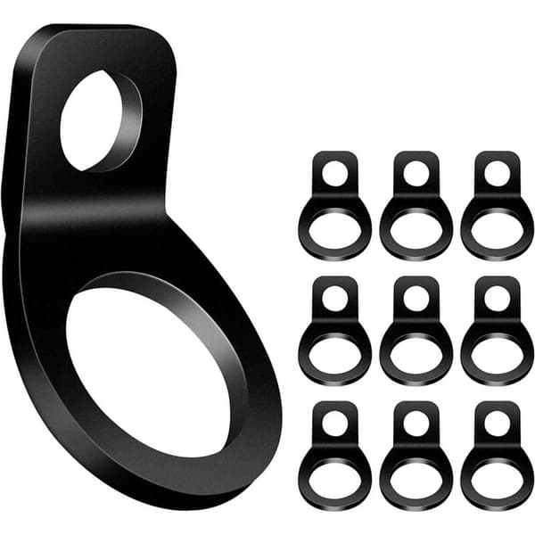 8 stk. surringsankre, sorte O-ring surringsringe til montering i garage, værksted, lastbil, trailer, golfvogn