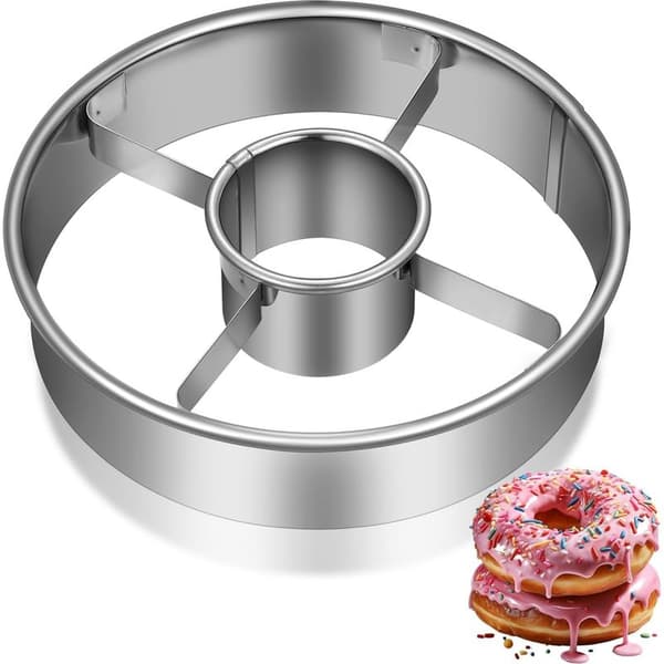Donutformede udstikkere, kageudstikker i rustfrit stål, rund moussering, chokoladeform, genanvendeligt bageværktøj til køkkenet