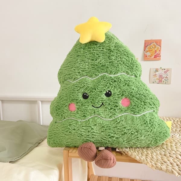 Juleplyspude dekoration - Sød rund juletræ 45cm