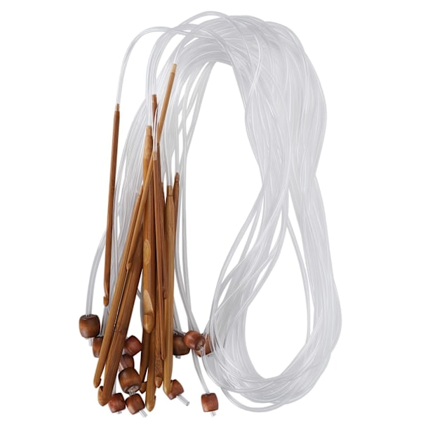 12 st Cirkel Sticknålar Dubbelspetsade Bambu Rörkoppling Virknål Tillbehör (Kolsyrat Vit Rör 120cm)