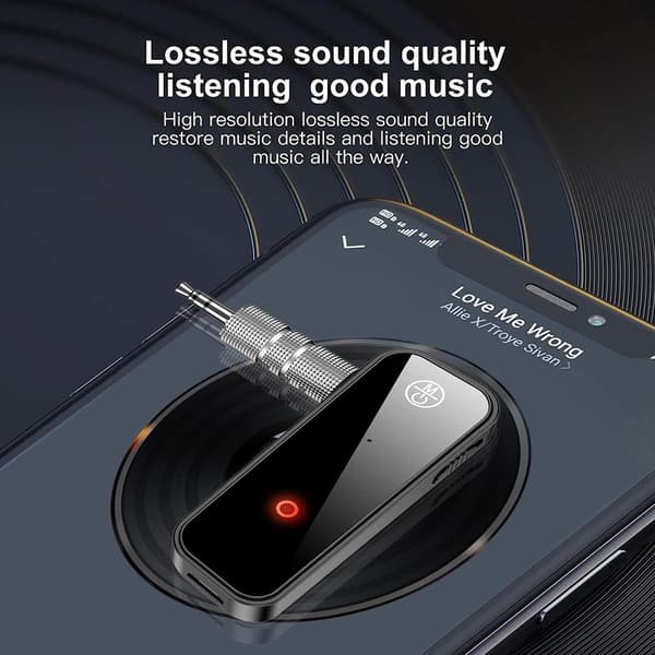 Bluetooth biladapter, Bluetooth-mottaker, Bluetooth-sender, Bluetooth bilsender med 3,5 mm Aux-kontakt, biltilbehør, håndfri