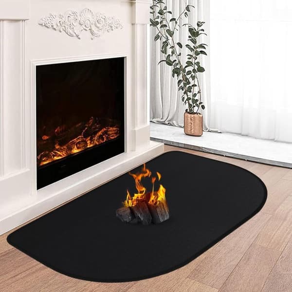 Brandsäker skyddsplatta för vedspis, brandsäker matta för vedspisgolv, gnistskydd (50 x 80 cm)