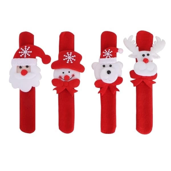 8 st tecknad form jul slap armband handledsdekoration barnpresent med LED-ljus