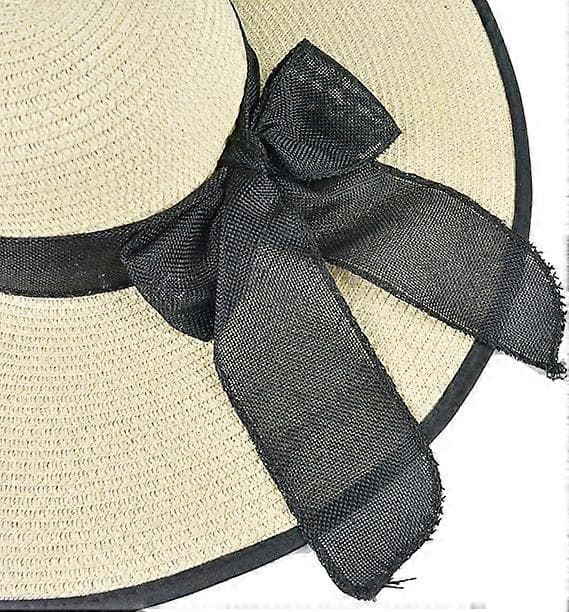 Bredbrättad Fedora Hatt för Kvinnor Bältesspänne Retro Panama Slokhatt Beige