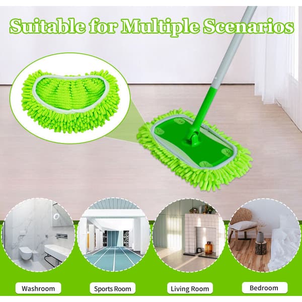 Genanvendelige moppepuder kompatible med Swiffer Sweeper, vaskbare moppepuder med mikrofiberudskiftningshoveder til rengøring