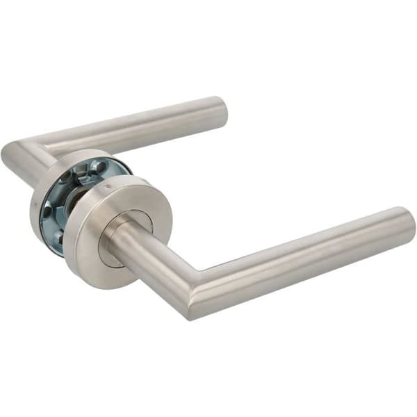 Håndtaksett med rosett 136x19mm Matt rustfritt stål 8mm firkant Ergonomisk design for dører