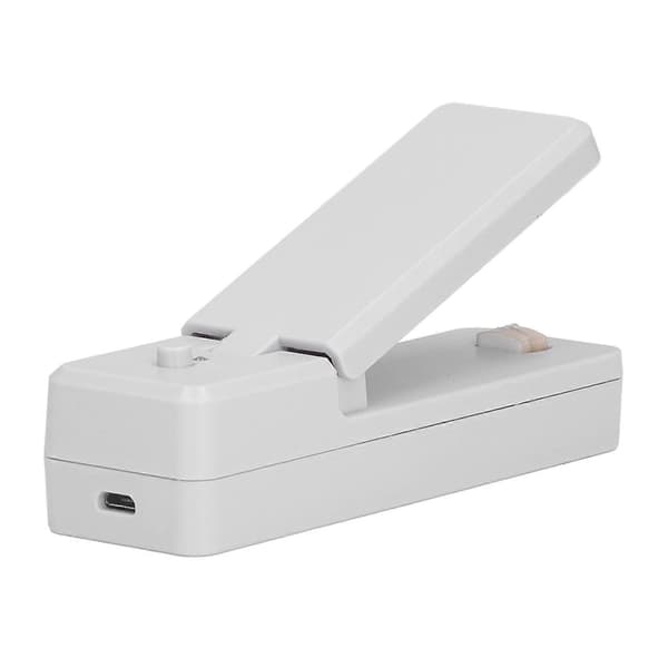 Mini Poseforsegler - Bærbar plastposeforseglingsmaskin for hjemmekjøkkenbruk - Grå, USB-lading, med magnet