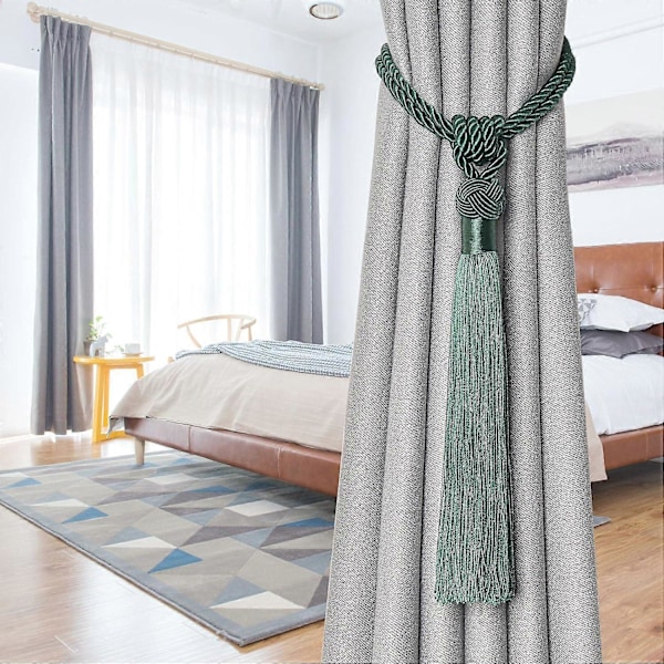 lly 2 kpl Pitkät Hapsunauhat Verhoille Käsintehdyt Punotut Köysisolmut Verhojen Kiinnikkeet Eurooppalaiseen Tyyliin Koristeelliset Verhonpidikkeet Kotiin ja Toimistoon Tuulta Vastaan Green 2 Pack