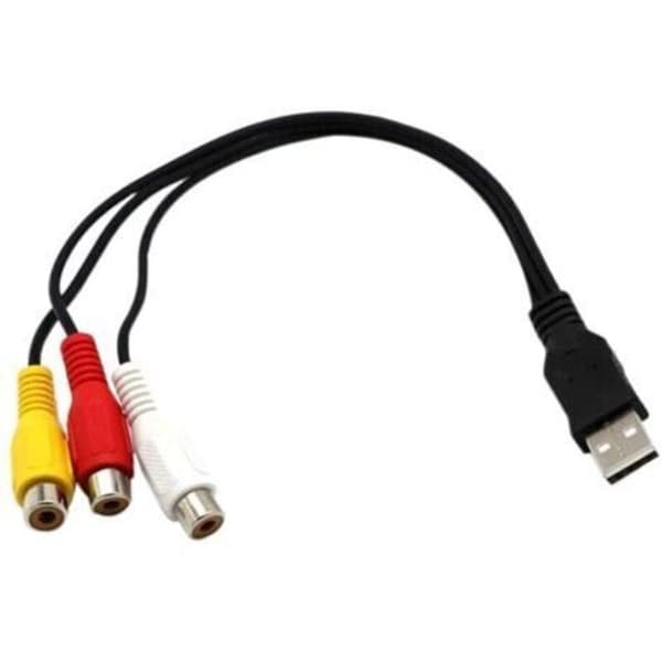 USB til 3RCA-kabel, USB til 3 RCA RGB Video AV Composite Adapter Konverterkabel Ledningsstik, Velegnet til TV, PC, DVR