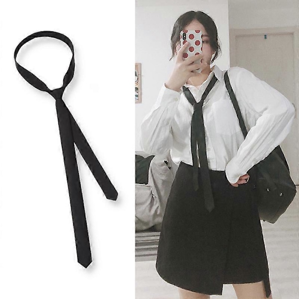 Super Slim Slips 3cm Satin Rød Gul Sort Ensfarvede Slips Håndlavede Mode Herre Tynde Smalle Slips til Bryllupsfest Slips black