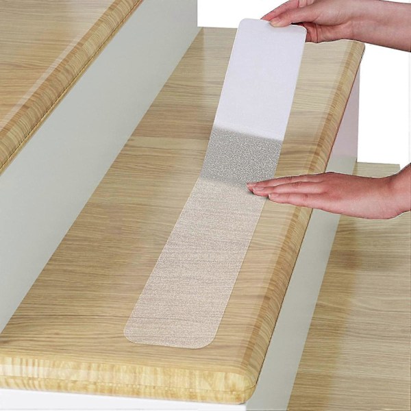 Halkskyddstejp för Trappor, 60*10cm, 15st, Transparent Självhäftande Halkskyddstejp, Halkskyddstejp, Vattentät och Halkfri, för Inomhus/Utomhus, Trans