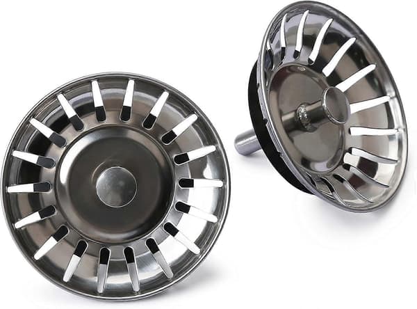 2 stk. Vask Sil Plugg Kjøkkenavløpsstopper Vaskestopper Vanntett Vaskkurv Diameter 80 mm Mat Hårfanger Filter