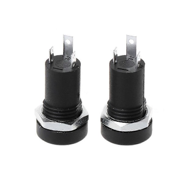 2x 3,5 mm Jack Socket 3-polet Svart Stereo Lodde Panelmontering Gullfarget Med Muttere