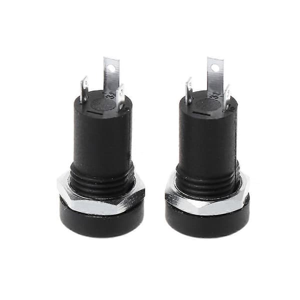 2x 3,5 mm Jack Stik 3 Polet Sort Stereo Lodde Panelmontering Gylden Med Møtrikker