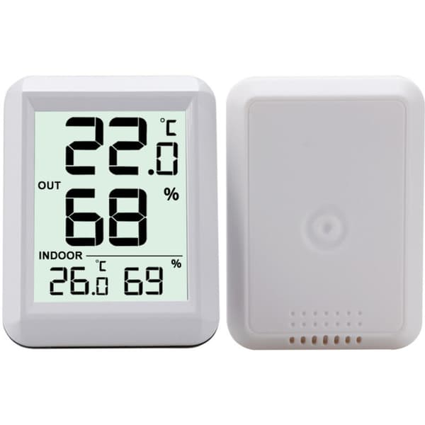 Innendørs og utendørs termometer, smart termometer med trådløs utendørssensor, digitalt termometer hygrometer med stor LCD-skjerm, ℃/℉-bryter