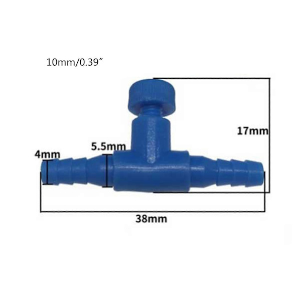 Akvarium Kontrollventiler Luftpump Tvåvägs Plast Luftflödeskontroll Regulator för Fisk för Tank Luftvolymjustering Blå Blue