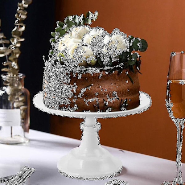Tårtställ i metall, runt piedestal, dessertställ, cupcake-ställ, bakverk, vit födelsedag Vi