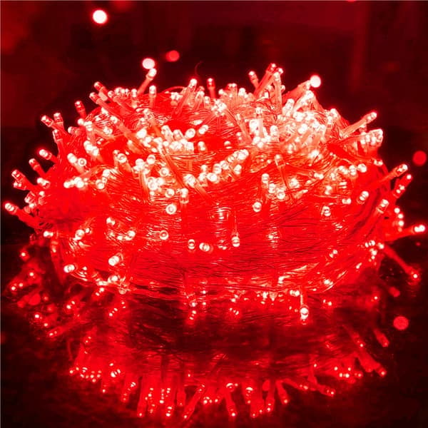 10 m 100 LED lyslenke, julelys, egnet for bryllup, jul, fester, uteplass, innendørs og utendørs (rød)