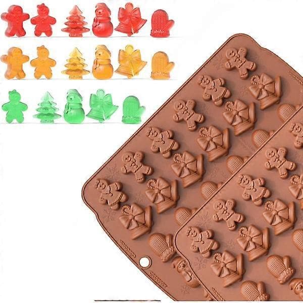 Jul chokladform Pepparkaksgubbe Klocka Snögubbe