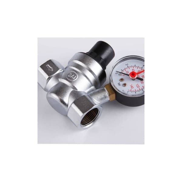 DN20 Vattentrycksreducerare, 3/4 tums vattentrycksregulator med tryckmätare