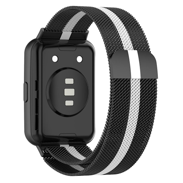Til Huawei Watch Fit 2 rustfrit stål urrem Black White
