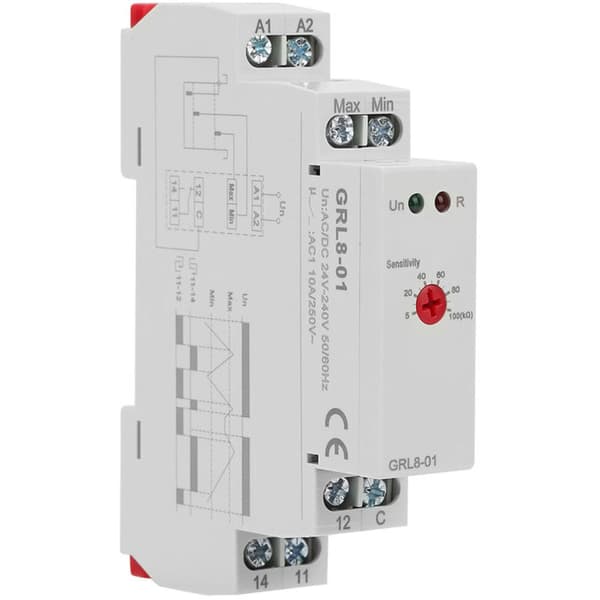 GRL8-01 Vätskenivåkontrollrelä Vattennivåregulator 10A AC/DC 24V-240V