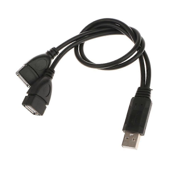 USB 2.0A Han til Dobbelt USB Hun Jack Y Splitter Hub Adapter Kabel Strøm