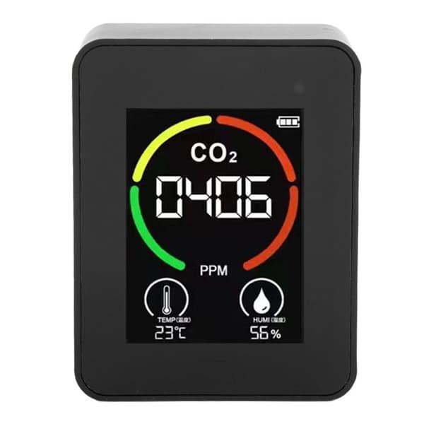 CO2-detektor, luftkvalitetsmåler, TVOC-tester, USB genopladelig termometer-hygrometer til hjemmet