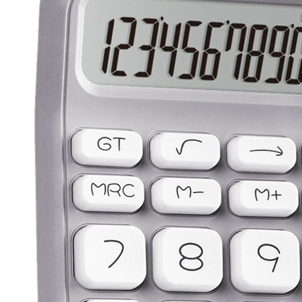 Bærbar mekanisk switch-lommeregner til grundlæggende numerisk beregning, robust beige Grey 14.8cmx9.3cmx2cm