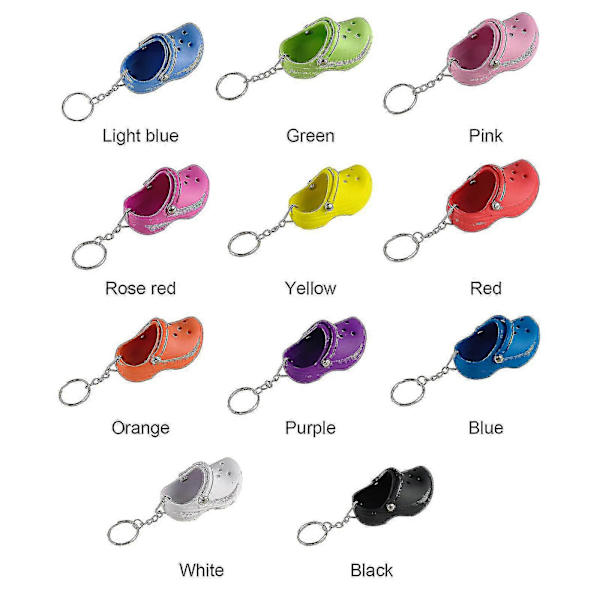 Mini Crocs Sandalkæde Charm Nøglering Nøgleholder Nyhed Nøglering Gave Black