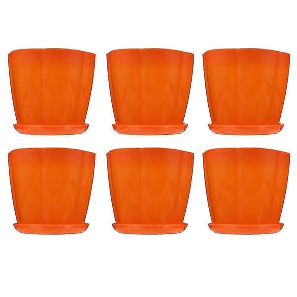 6 Set Mini Blomkruka Och Fat Bricka Suckulent Planter Dekorativ Blomkruka