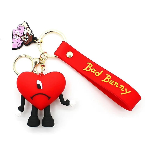 Bad Bunny Keyring Bag Charm Hängsmycke Nyckelring Present för Barn Vuxna B