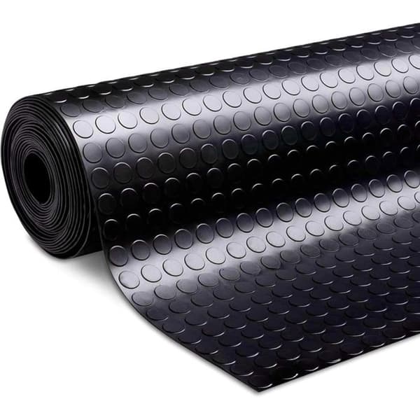 Sort gummimåtte 100x200 cm Tykkelse 3 mm Skridsikker Slidstærk Indendørs/Udendørs