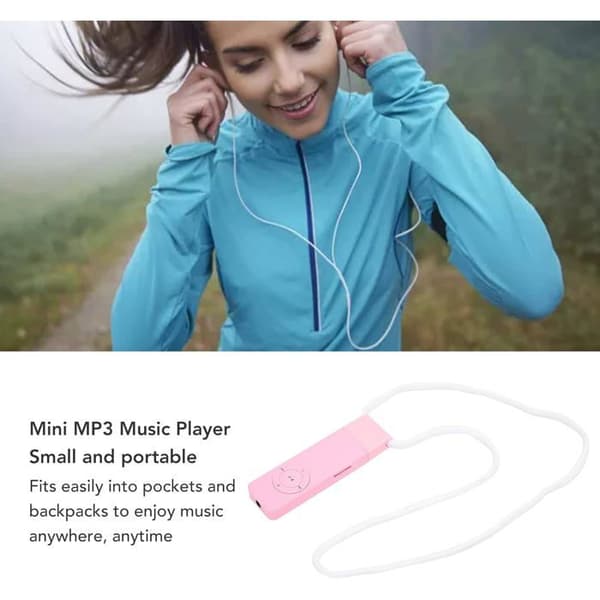 MP3-spelare - 1 enhet - Metall - High Fidelity-ljud - Studenter och resor - Rosa
