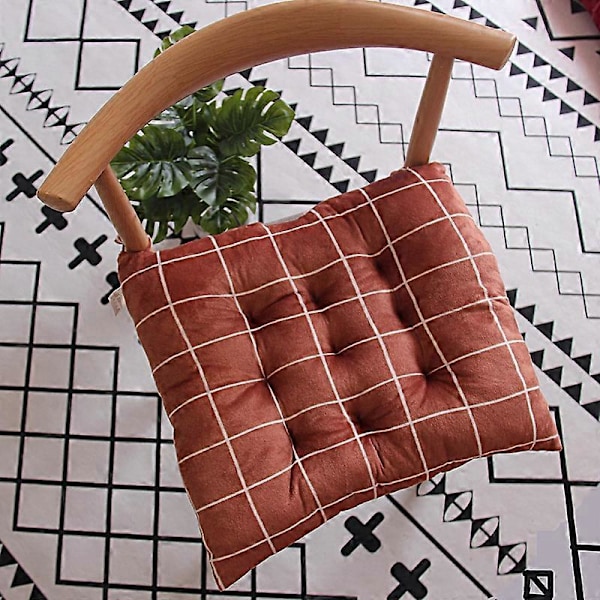 Beskyttende Setepute Vaskbar Firkantet Form Gitterdesign Stolpute Hjemmeinnredning Qinhai I 40x40cm