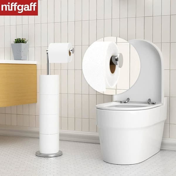 Højkvalitets toiletpapirholder i rustfrit stål, velegnet til alle toiletter og badeværelser.