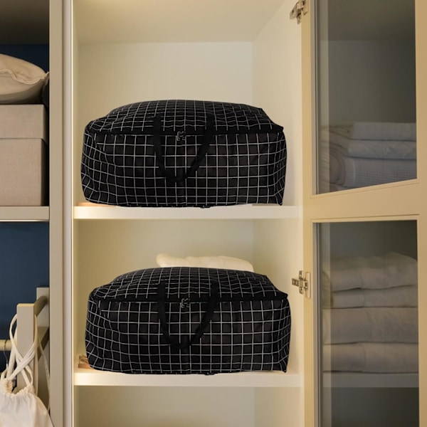 105L Suuri musta sängynaluslaatikko vaatteiden ja vuodevaatteiden säilytykseen vetoketjuilla Grey