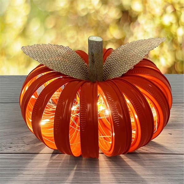 2025 Efterår Græskarlygte Lysende Glaslåg Græskar Thanksgiving Halloween Dekoration